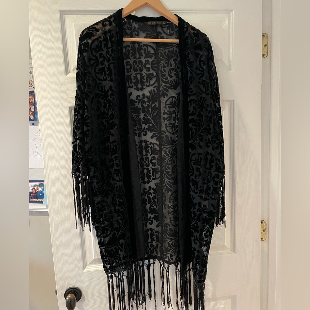 Sheer fringe Kimono - Medium